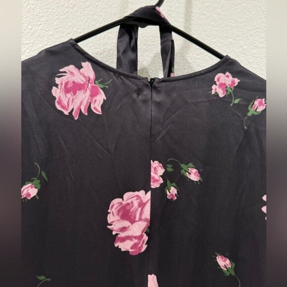 Reformation 100% Silk Toronto Black Pink Purple Floral Faux Wrap Midi Dress 4 - Picture 13 of 16